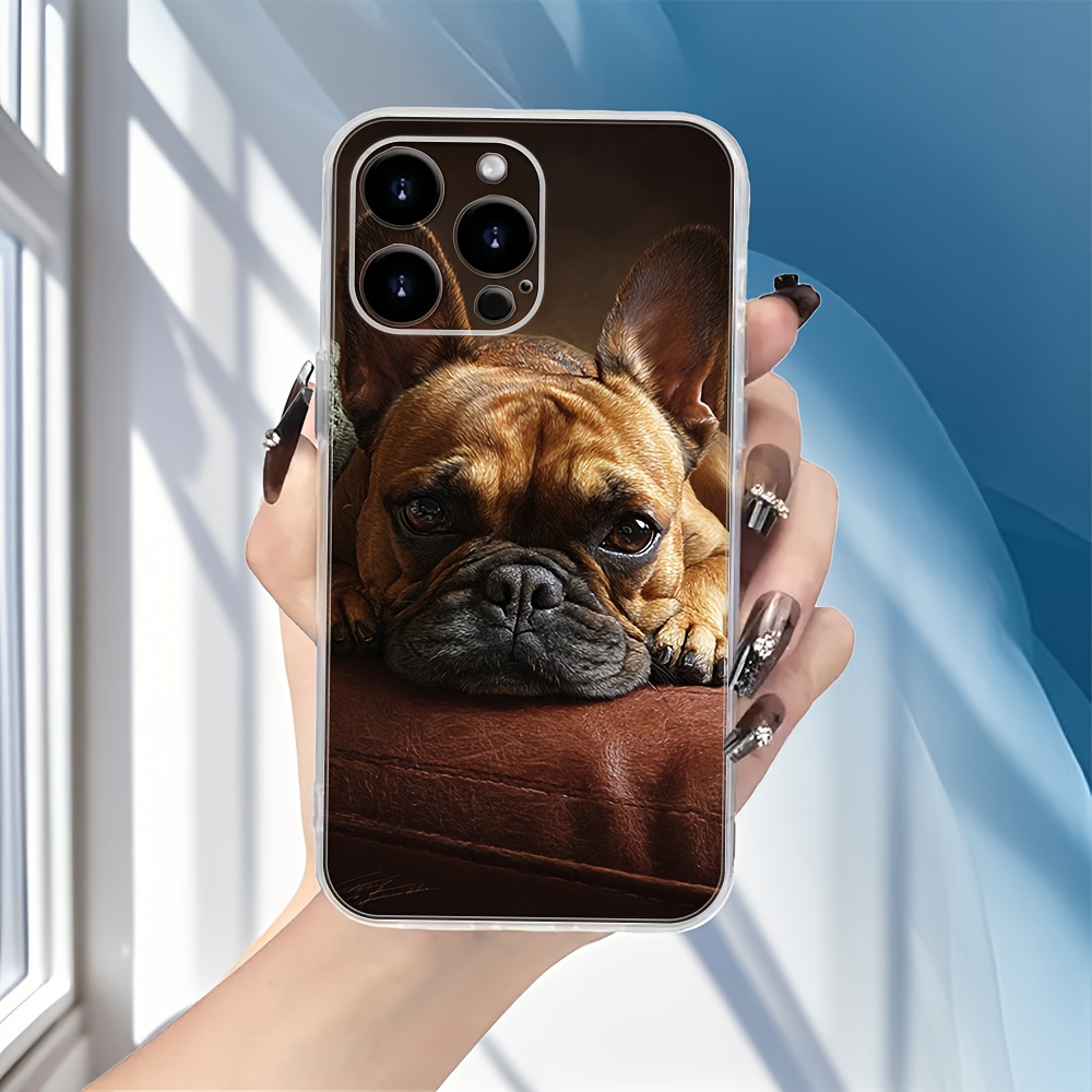 TEMU Phone Case - 1 Brown French Bulldog Tpu Phone Case Featuring A , Soft Edges, And A Flexible Body, Ideal For Gifting , Teenagers, Or Who Own An