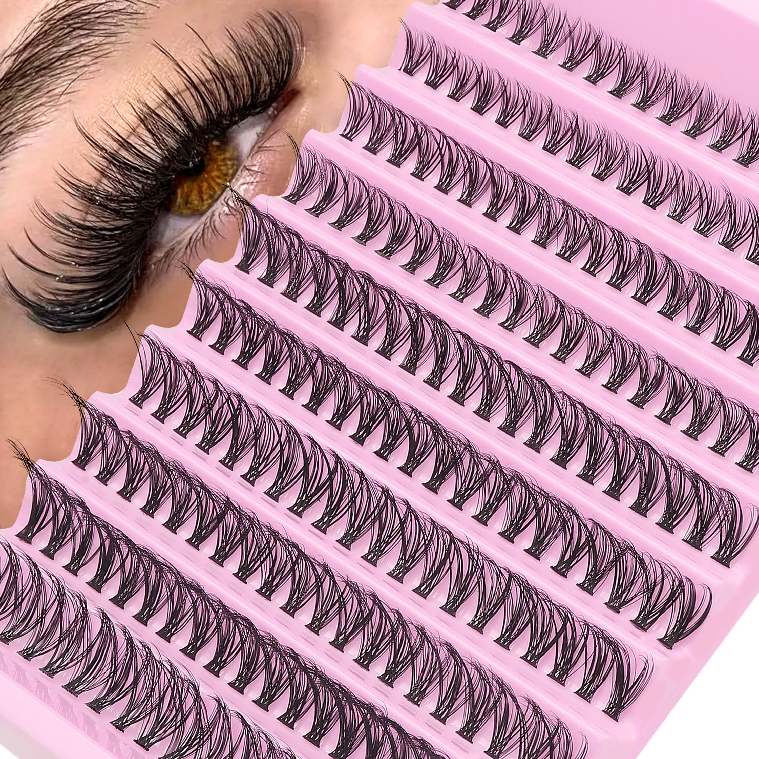 

200-piece Faux Mink Eyelash Set - 0.05mm D , 8-16mm Mix For Natural & Dramatic Looks, 3d Russian Volume Individual Lashes, Beginner-friendly, Reusable