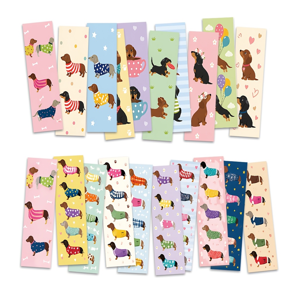 TEMU Set di 20 segnalibri colorati a forma di cane salsiccia, da t癡 a , animati, squisiti, 5.9 X 1.57 pollici, , di tendenza, per , per insegnanti,