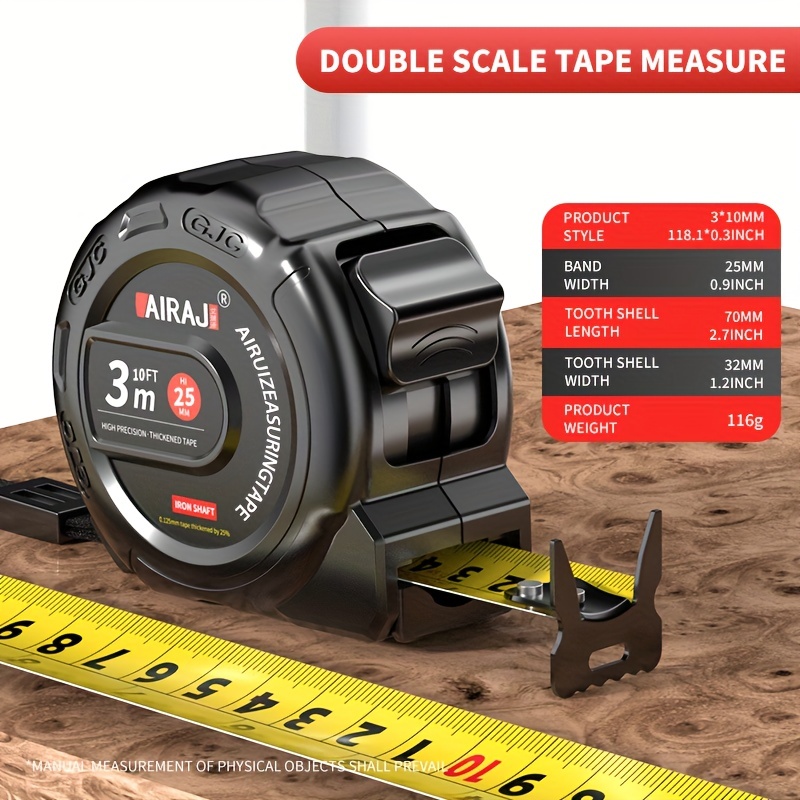 

118in/196in/ 275in Tape Measure, Easy To Read Retractable High Precision Tape Measure With Lock, Abs Thickened Metal Axle Housing, Woodworking Tools, Hand Measuring Tools