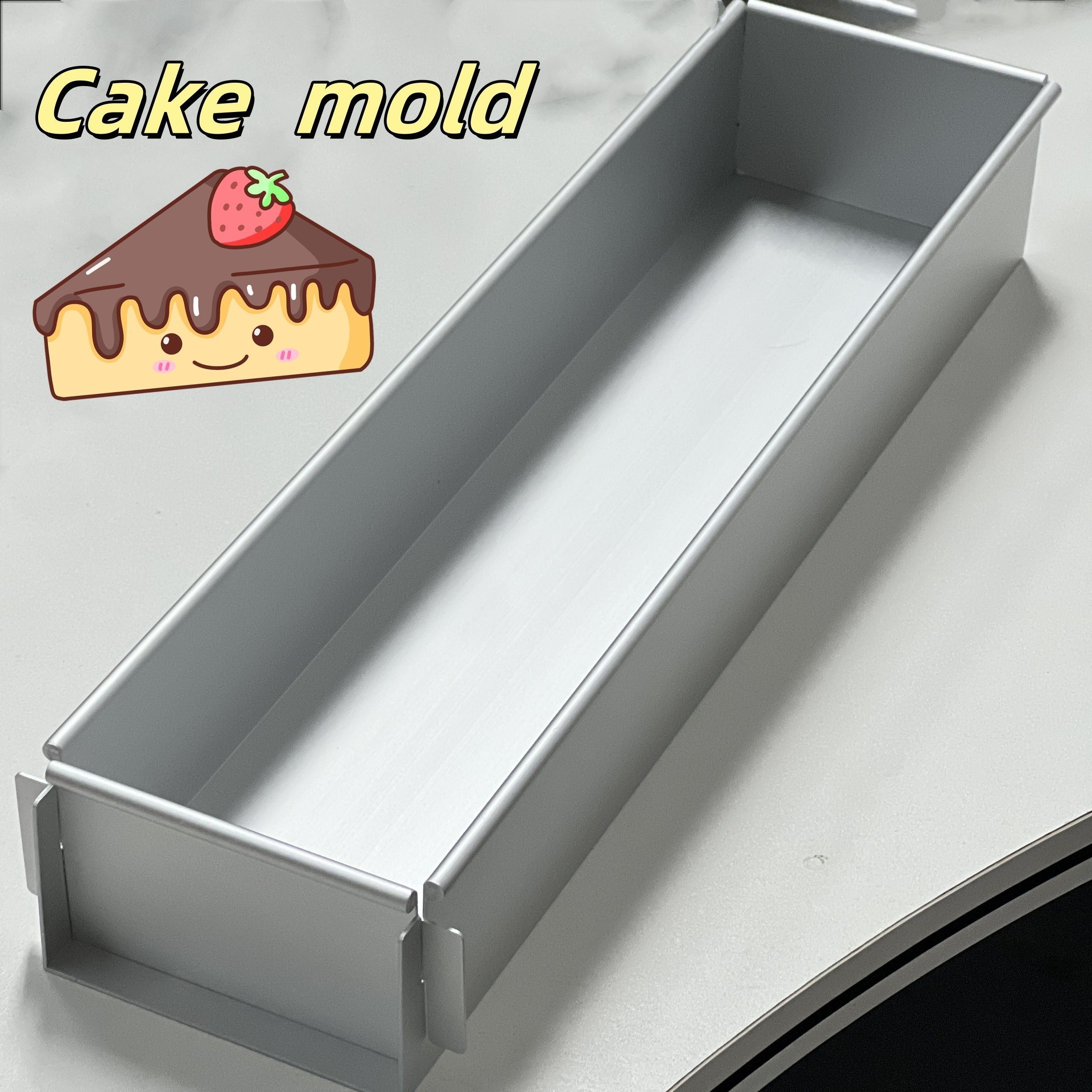 

1-pack Aluminum Oblong Cake Pan For Tiramisu, Cheesecake, Mousse - Christmas Baking Mold With Fixed Base, Manual , Kitchen Tool