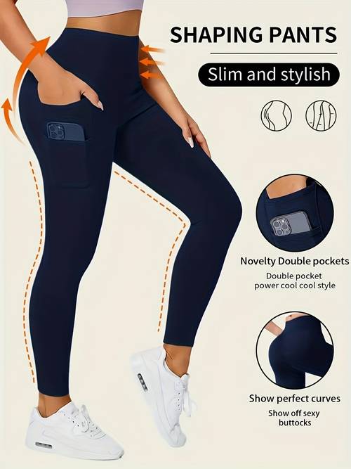 womens high waisted pocket leggings pants fashion versatile s pants