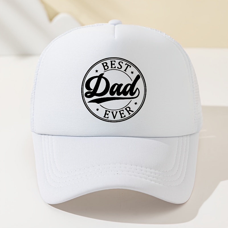 TEMU Men's And Women's Fashion "best Dad" Letter Print Mesh Baseball , Stylish Trucker Hat For Women, Outdoor Hat With Adjustable Strap, Suitable For