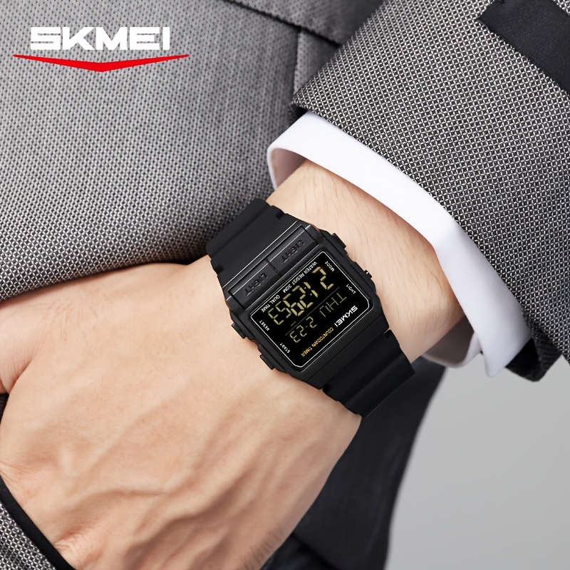 skmeis   mens electronic watch featuring night light function lightweight silicone outdoor watch band stylish mens wristwatch ideal birthday gift for your boyfriend