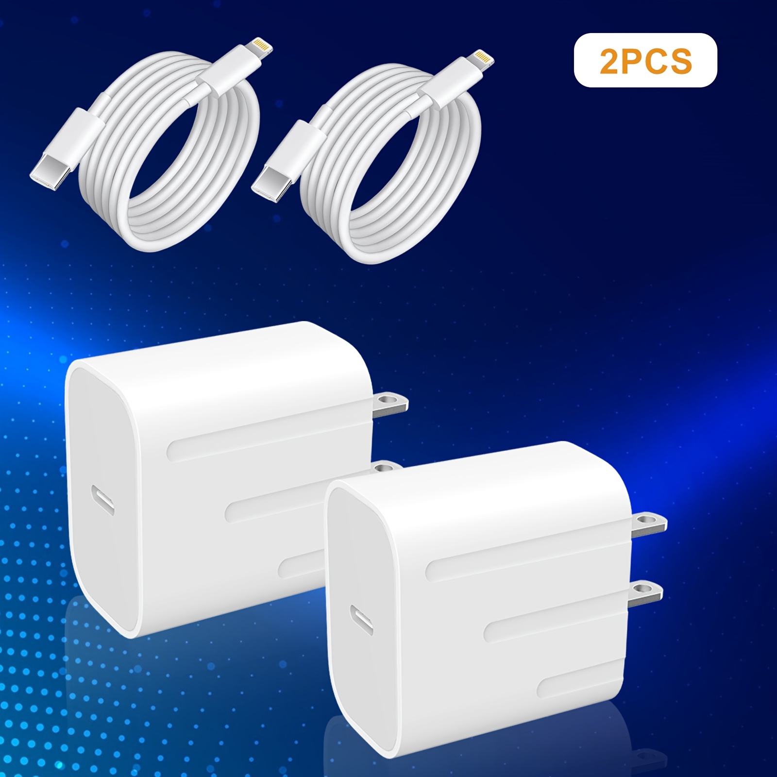 

For Iphone Charger Mfi Charging For Ipad Charger Usb C Wall Charger Fast Charging 4ft Cable 2pcs