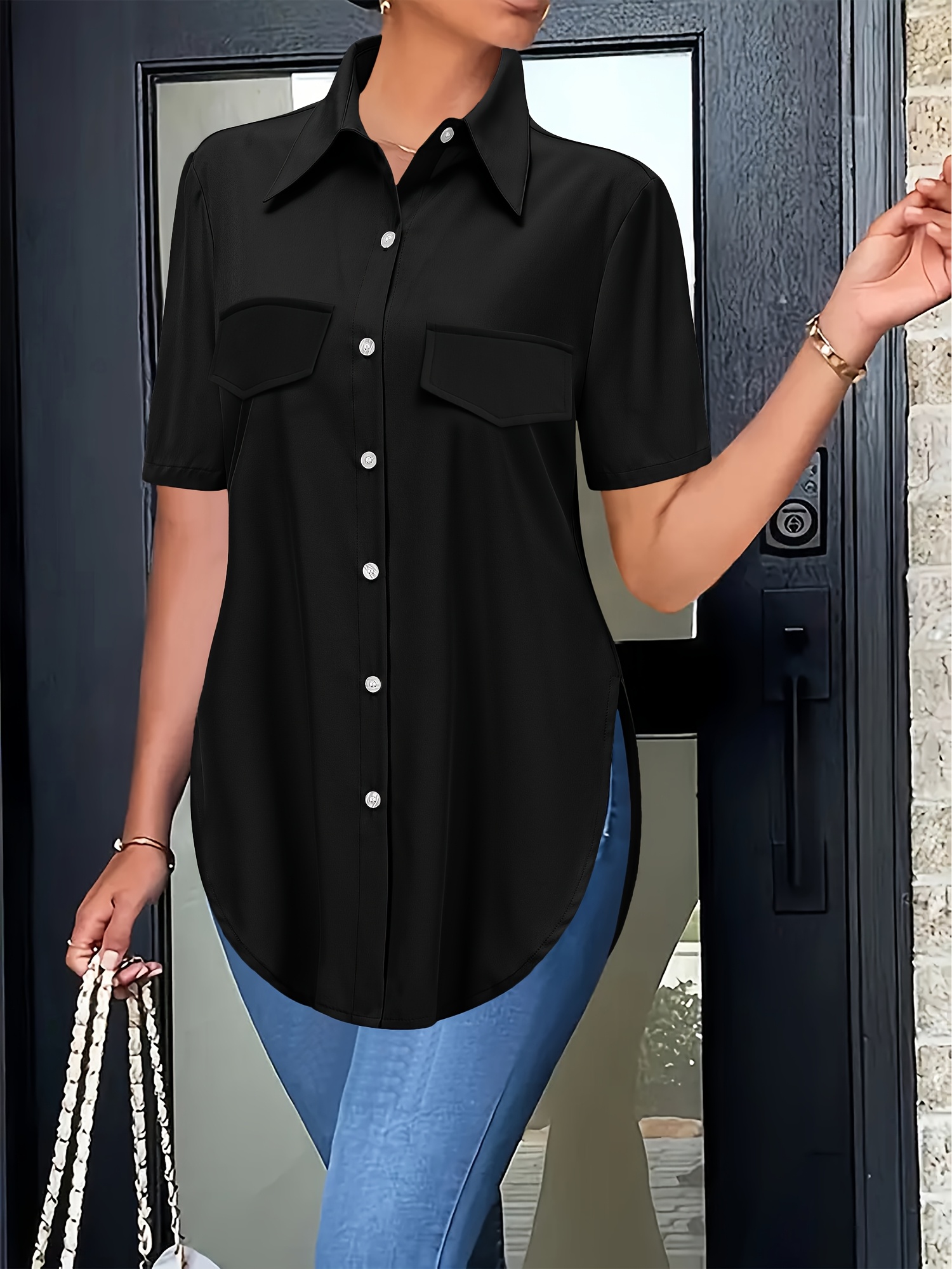 ladies black dress shirt Torino