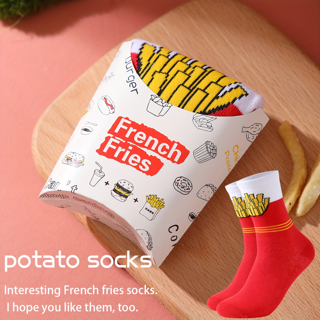 TEMU 1 Pair Mid-calf Men's Socks Novelty Fun Red Socks Gift Box Socks Gift Box Fall Winter 2025 Trendy Style Comfortable Breathable Suitable For