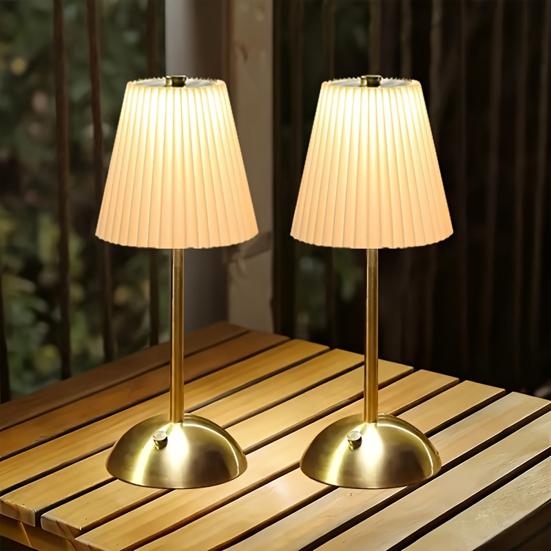 TEMU Cordless Led Table Lamp, 4/2pack Rechargeable Outdoor Lamps For Patio, 3 Colors, Dimmable, 2200mah Battery, Touch Control, Portable Night Light