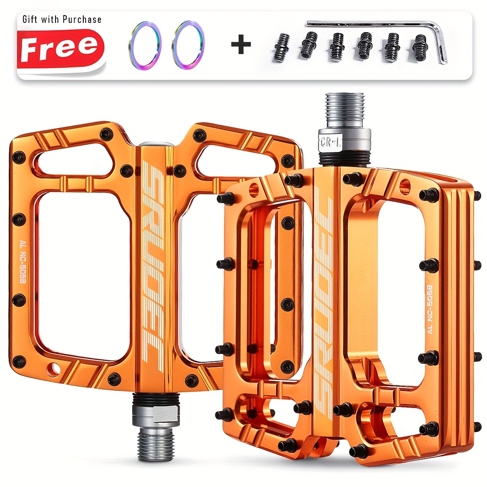 Image of Krsec Cnc 3 Bearing Bicycle Pedals For Bmx And Mtb, Featuring Anti-slip Design, Made From Aluminum Alloy, Suitable For Downhill Cycling Components