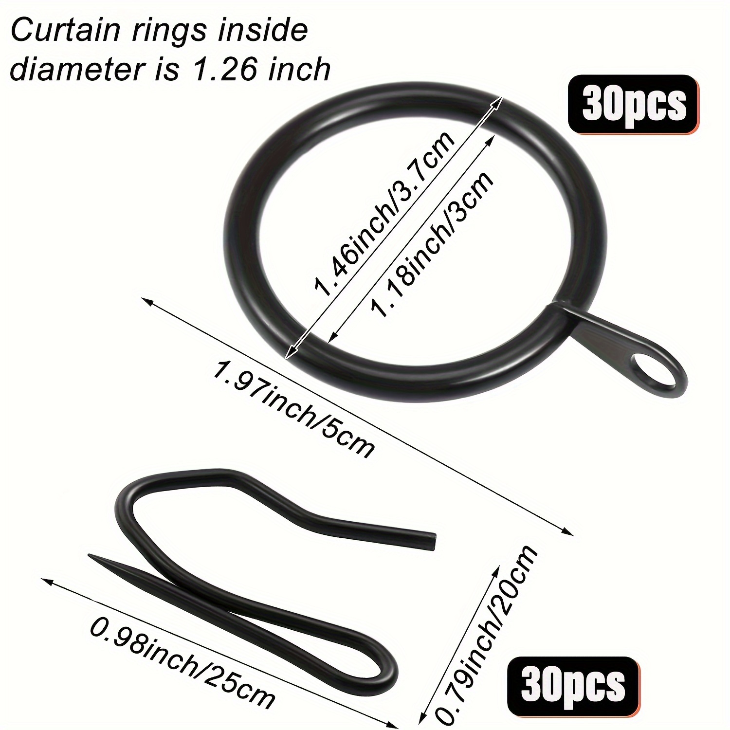 30 Pezzi Anelli Tende In Metallo Anelli Appendere Tende - Temu Italy