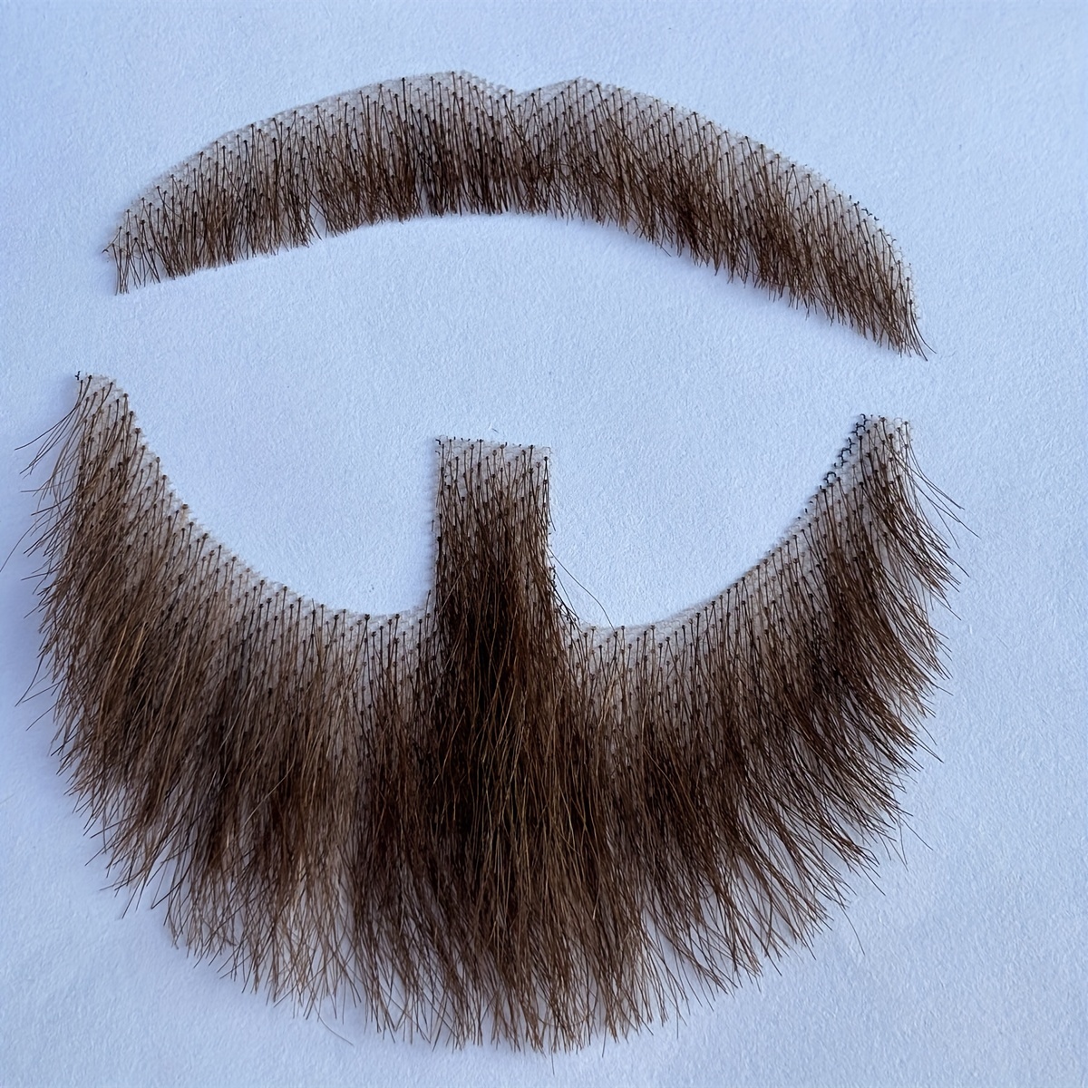 Image of 1 Mustache And Fake Beard Handmaking For Halloween, Cosplay, And Parties - Fun Stage Performance Makeup Accessories Invisible Lace Prank Props Realistic Stage Performance Facial Hair Accessory