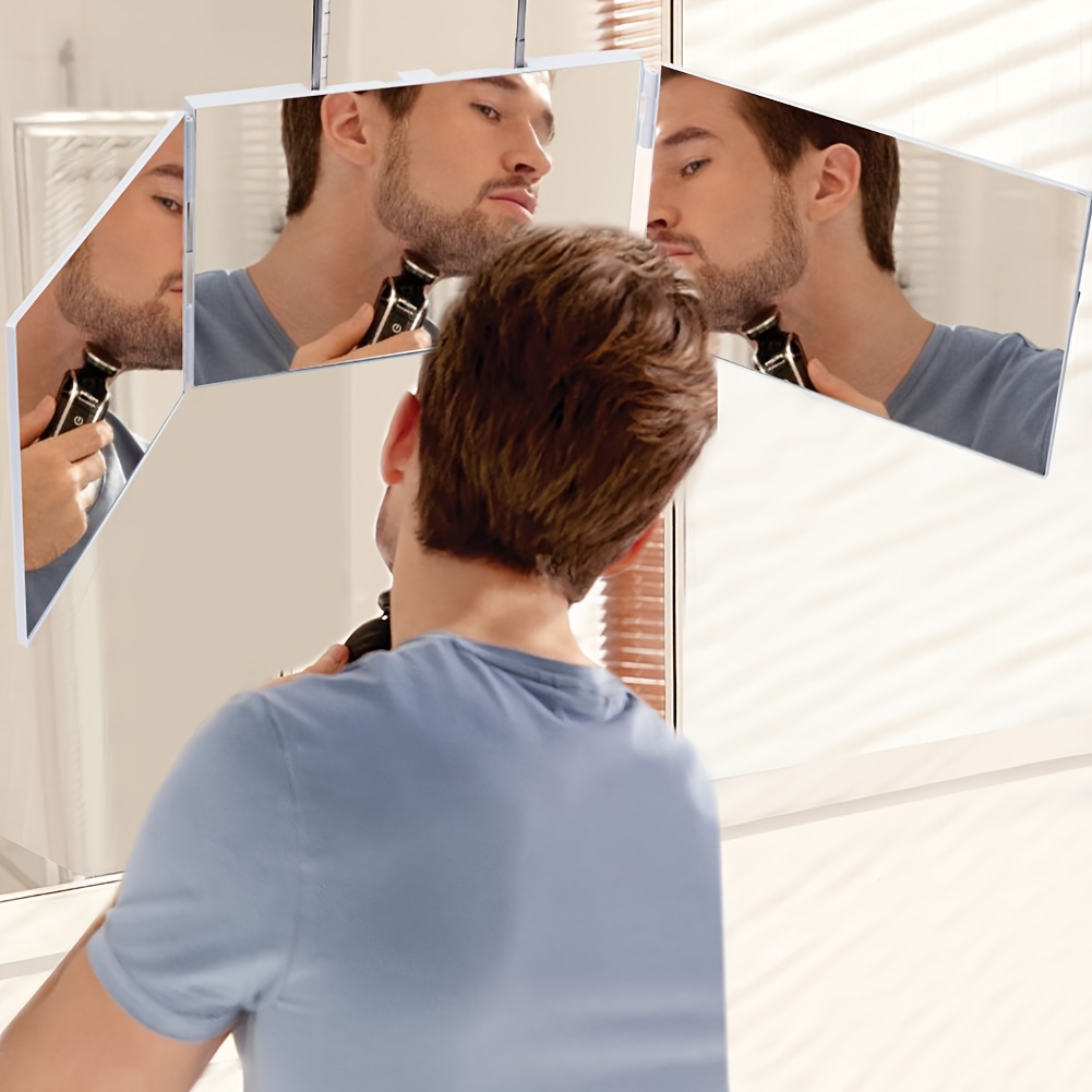 Folding Tri-Fold Makeup Mirror for Grooming and Beauty