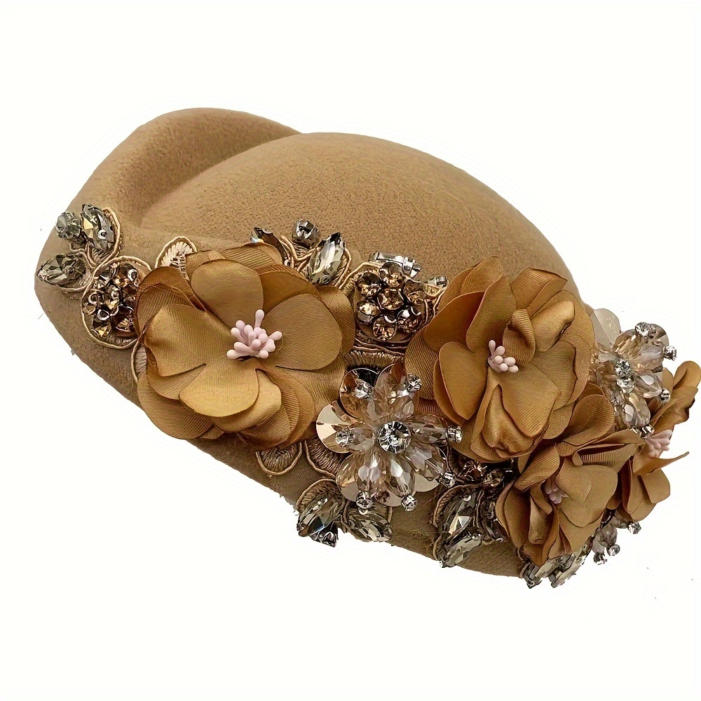 retro british felt headscarf hat womens church derby - Temu  display picture 3
