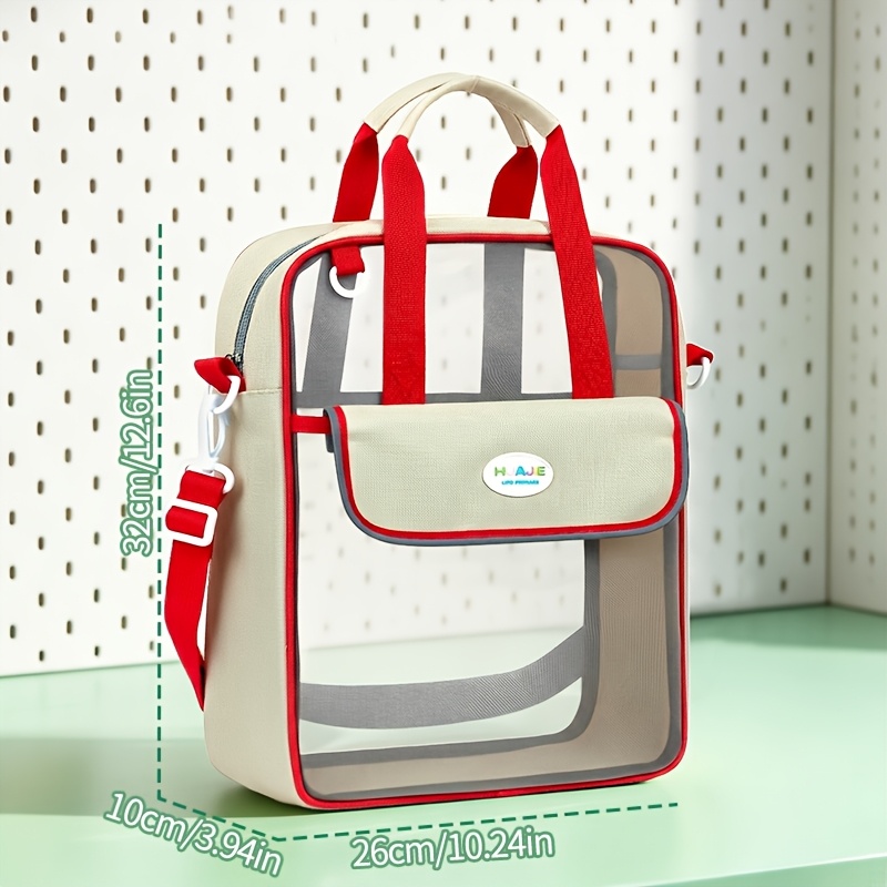 Large-Capacity Clear Mesh Tutoring Bag for Students, Multi-Purpose