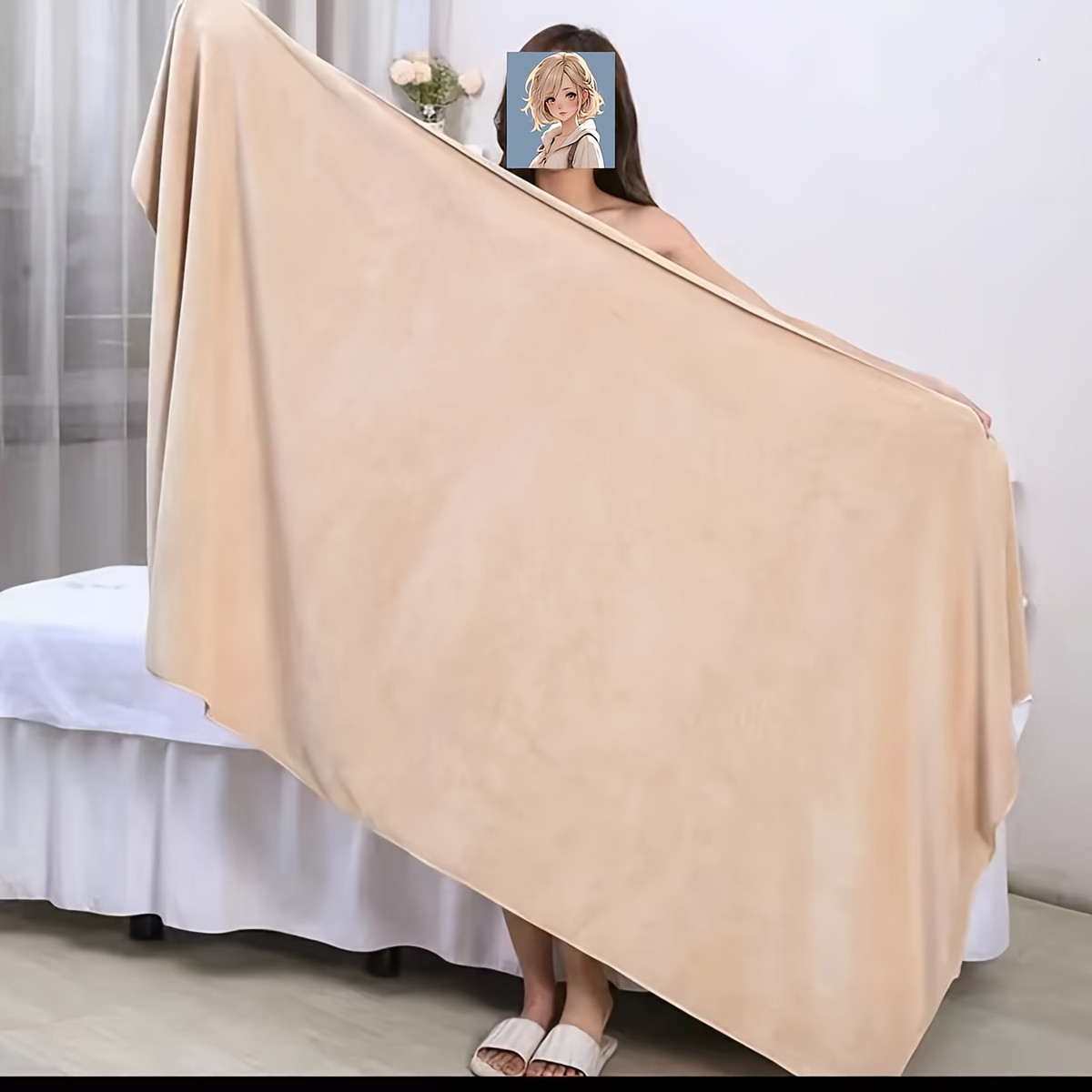 Image of Massage Bed Sheet, Foot Sofa Towel, Large Bath Towel For Bathing, And More Absorbent Than Pure, Quick-drying, Beach Towel, Light Blue, Random Shipping