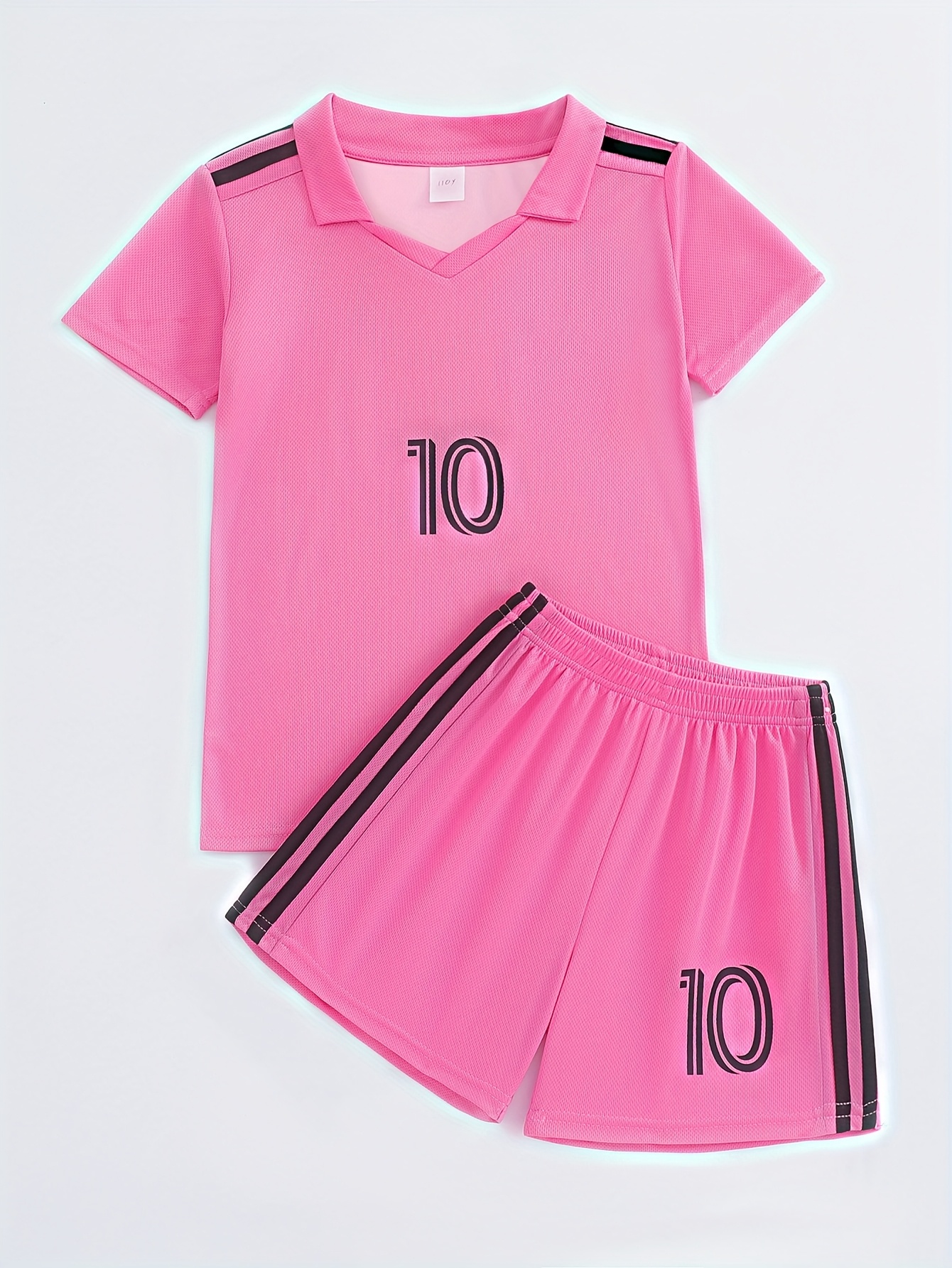 2pcs kids quick dry soccer training outfit pink athletic Temu