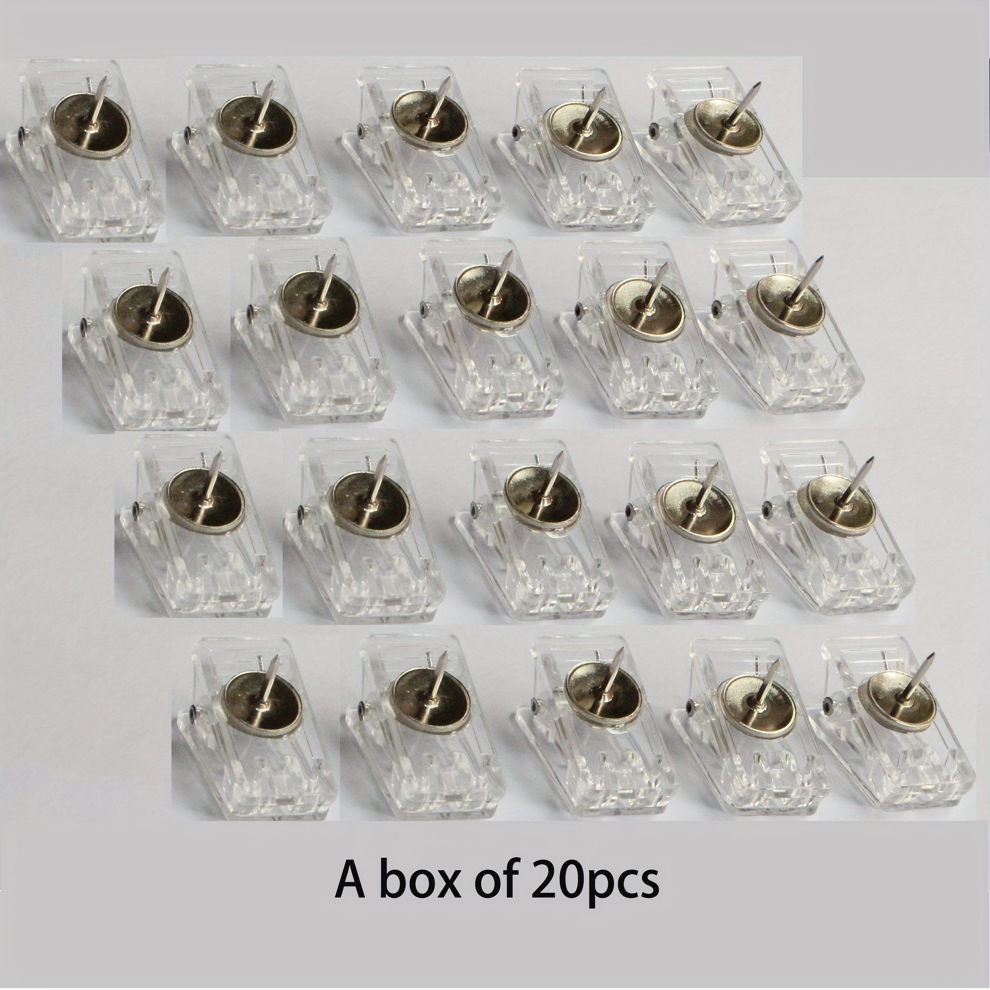 

20pcs Clear Acrylic Picture Clips - Sleek For Secure Soft Boards & Photo Walls, Ideal For Decor