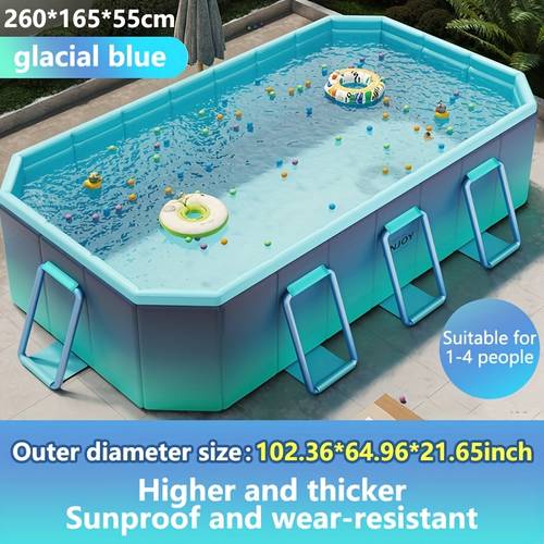 large non inflatable swimming pool outdoor folding wear resistant outdoor folding paddling pool household pool multi layer pvc material durable construction ideal for summer parties holidays for entertainment and