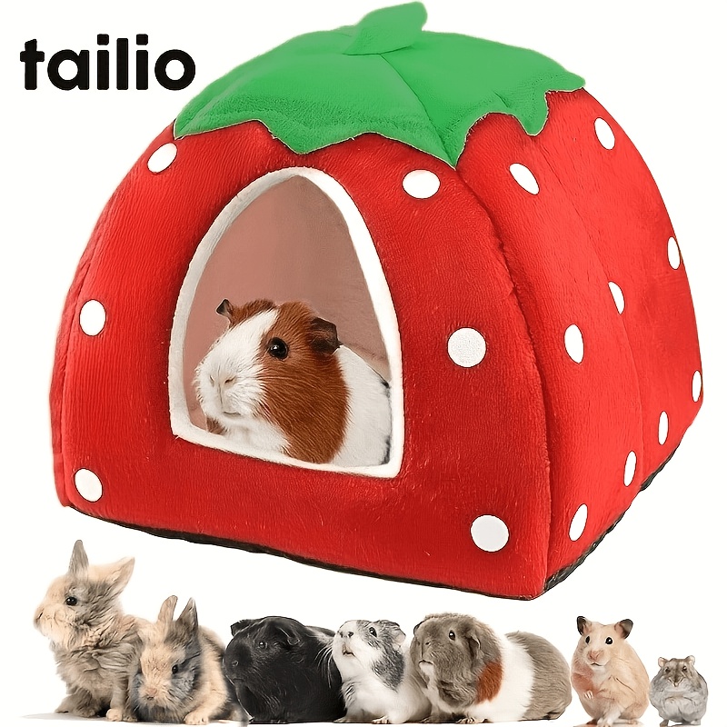 TEMU Lit pour TAILIO pour hamsters, lapins, , - Literie d'hiver douillette et lavable avec coussin amovible, maison de cage ronde à assembler pour