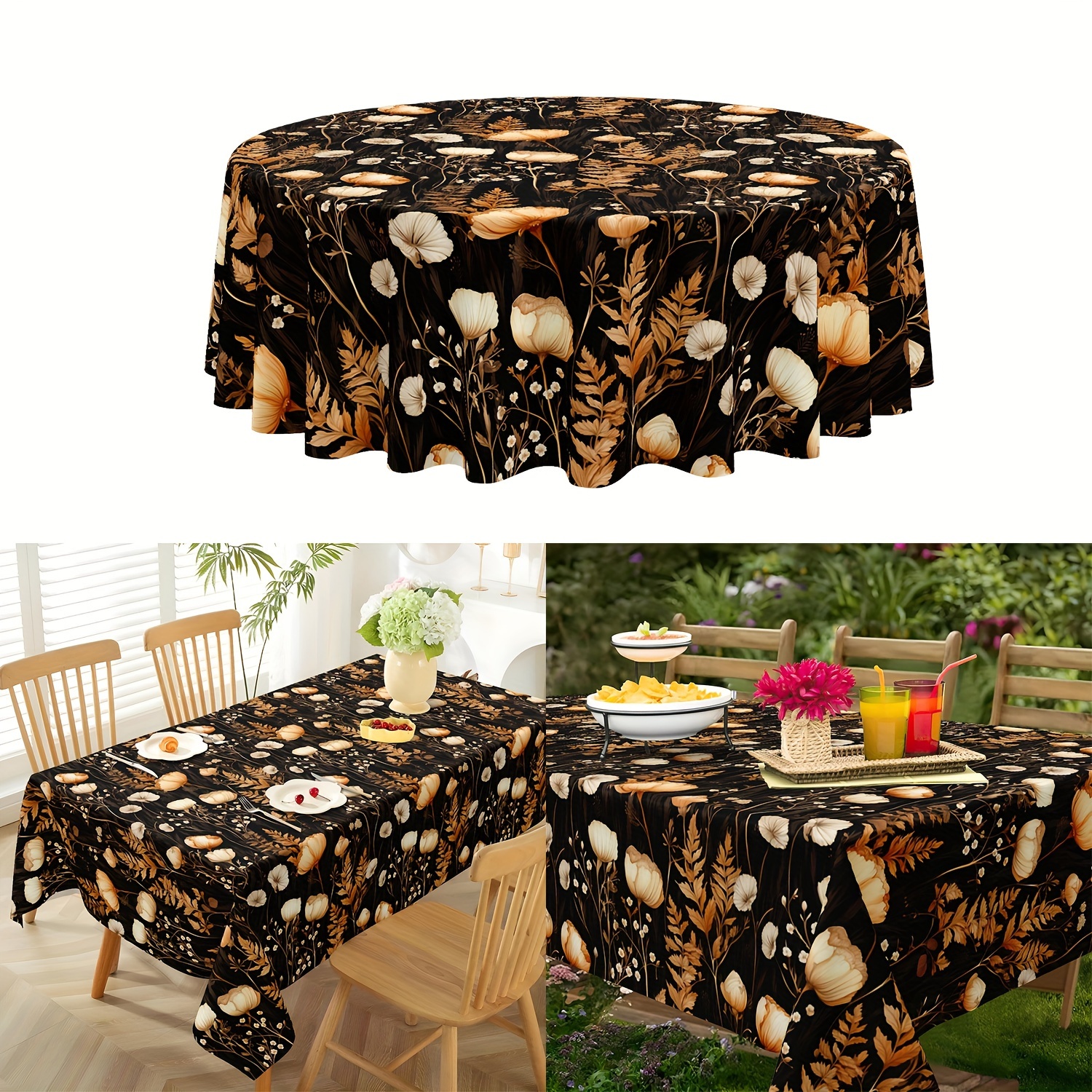 

& Tablecloth - , - Polyester Round For Dining &