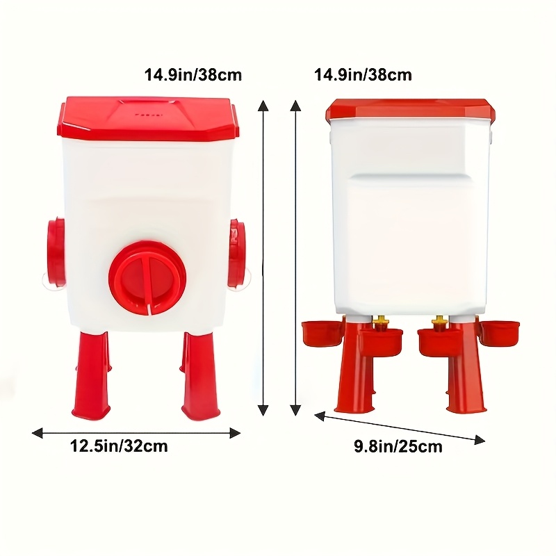 Image of 2pcs Poultry Feeding Kit, Automatic Chicken Feeder And Waterer Set, Suitable For Birds, Ducks, Geese - , No Batteries Required, Bird Feeding And Watering Supplies