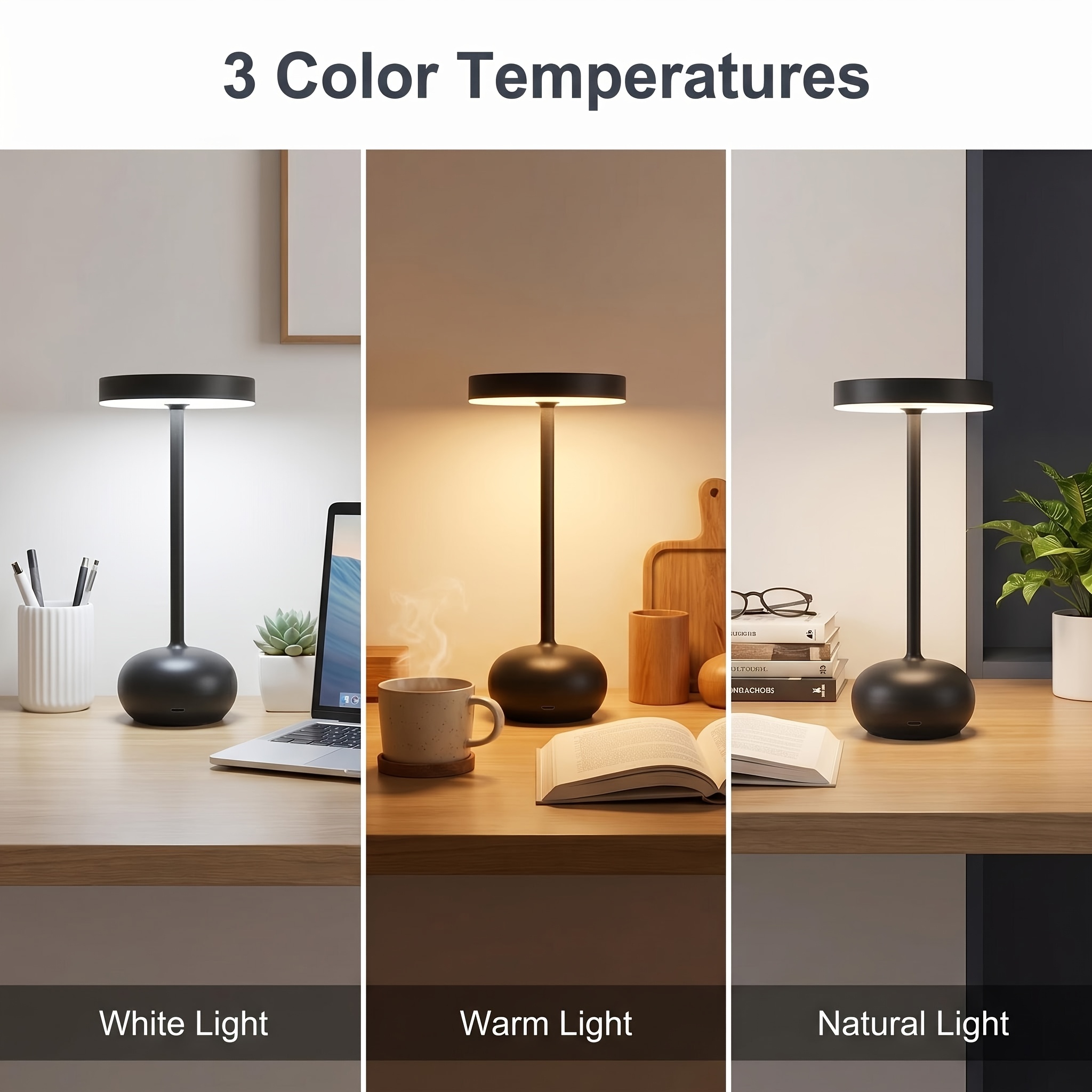 Minimalist LED Table Lamp with Touch Sensor and Infinite Dimming