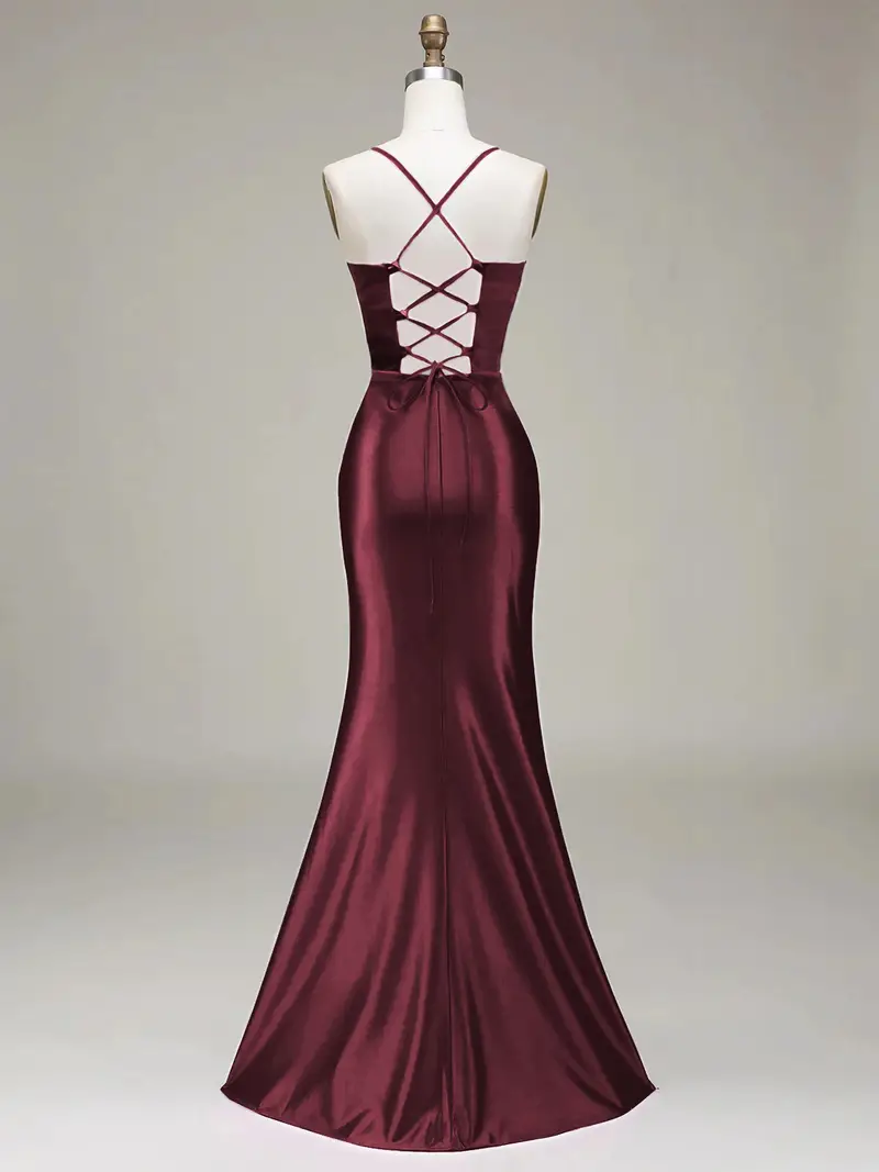 tie waist satin dress Elegant Halter Charcoal Satin Maxi Dress Open Back Tie-Up M / Charcoal