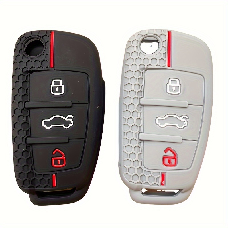  HJPOQZ - Funda de silicona para llave de coche, compatible con Audi  A3 8p 8 V B7 B8 B5 B9 A1 A5 Q7 Q5 A6 4f C6 C5 C7 C4 Tt