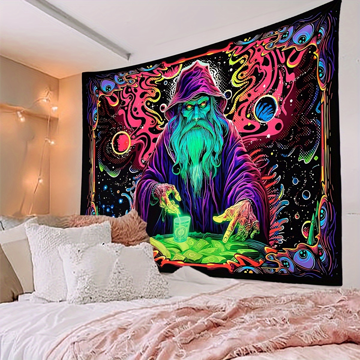 

1pc Wizard Pattern Tapestry, Wall Hanging Tapestries, Suitable For Living Room Bedroom Dormitory, Home Decor