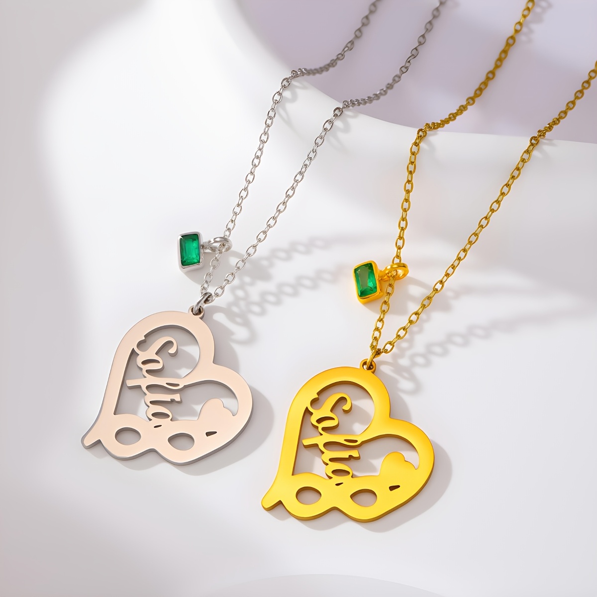 Personalized Heart Name Necklace for Couples, Custom Pendant
