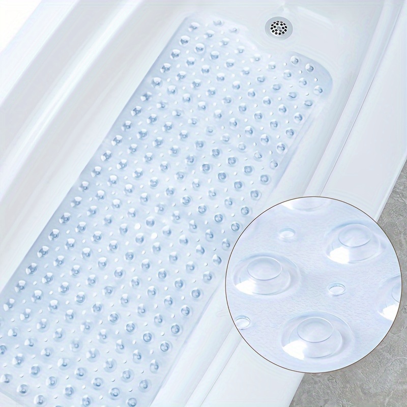 

Bath Tub Shower Safety Mat 40 X 16 Inch Non-slip And Extra Large, Bathtub Mat With Suction Cups, Machine Washable Bathroom Mats With Drain Holes