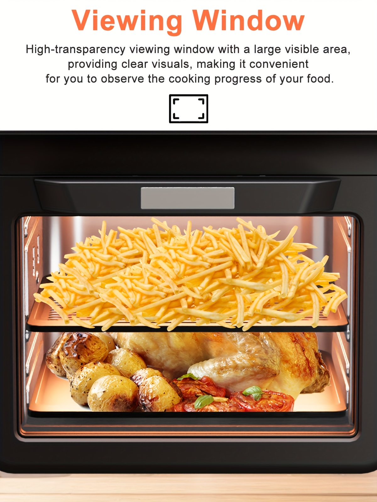 12qt large air fryer toaster oven combo extra large countertop convection oven with digital touchscreen 12 window nonstick dishwasher roast fryer oven details 2
