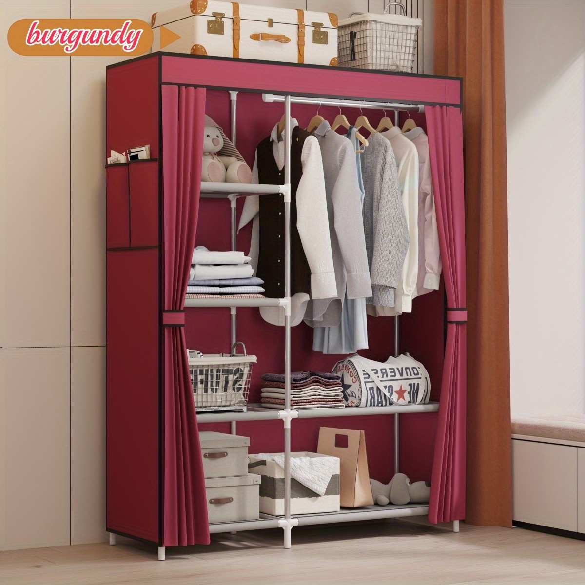 einfacher kleiderschrank hochwertigem material