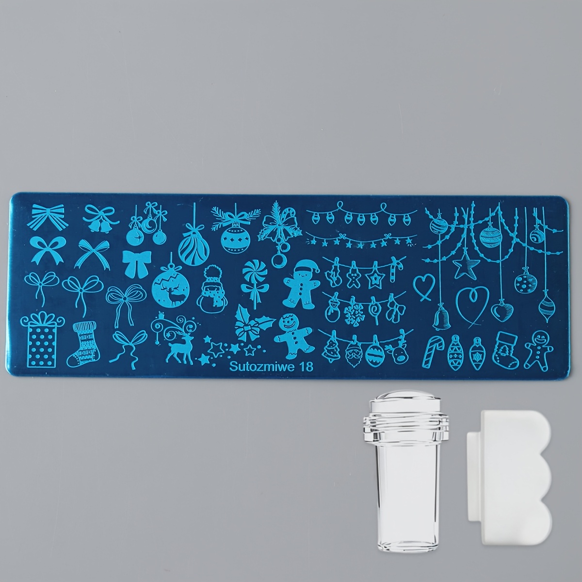 Reusable Nail Stamping Plate Set with Stamper & Scraper