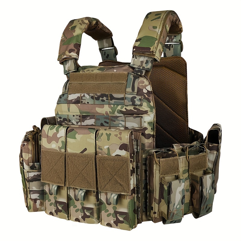 YAKEDA Camouflage Nylon Chaleco Tactico Combat MOLLE Plate Carrier Tactical  Vest
