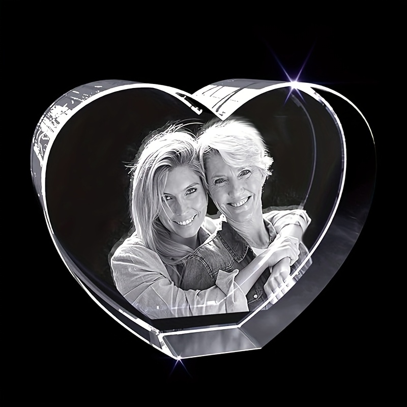 E-shop 2D Flat - Personalisiertes 2D Kristall Foto Skulptur Ornament, personalisiertes Geschenk. Individuelles Valentinstagsgeschenk für Mama und Papa,