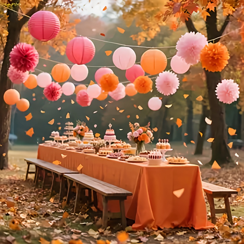 24pcs orange paper lantern decorations round hanging ornaments with tassels   chinese weddings birthdays home d cor classrooms and  