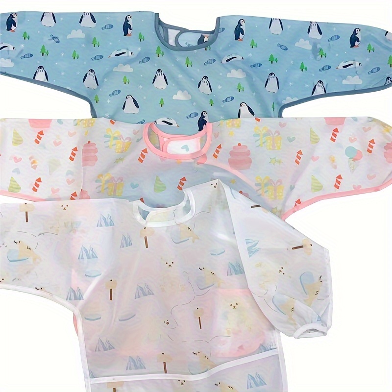 1pc Waterproof Bib with Hood, Adjustable Snap Closure, Polyester Fiber, Unisex Feeding Apron, Easy Clean