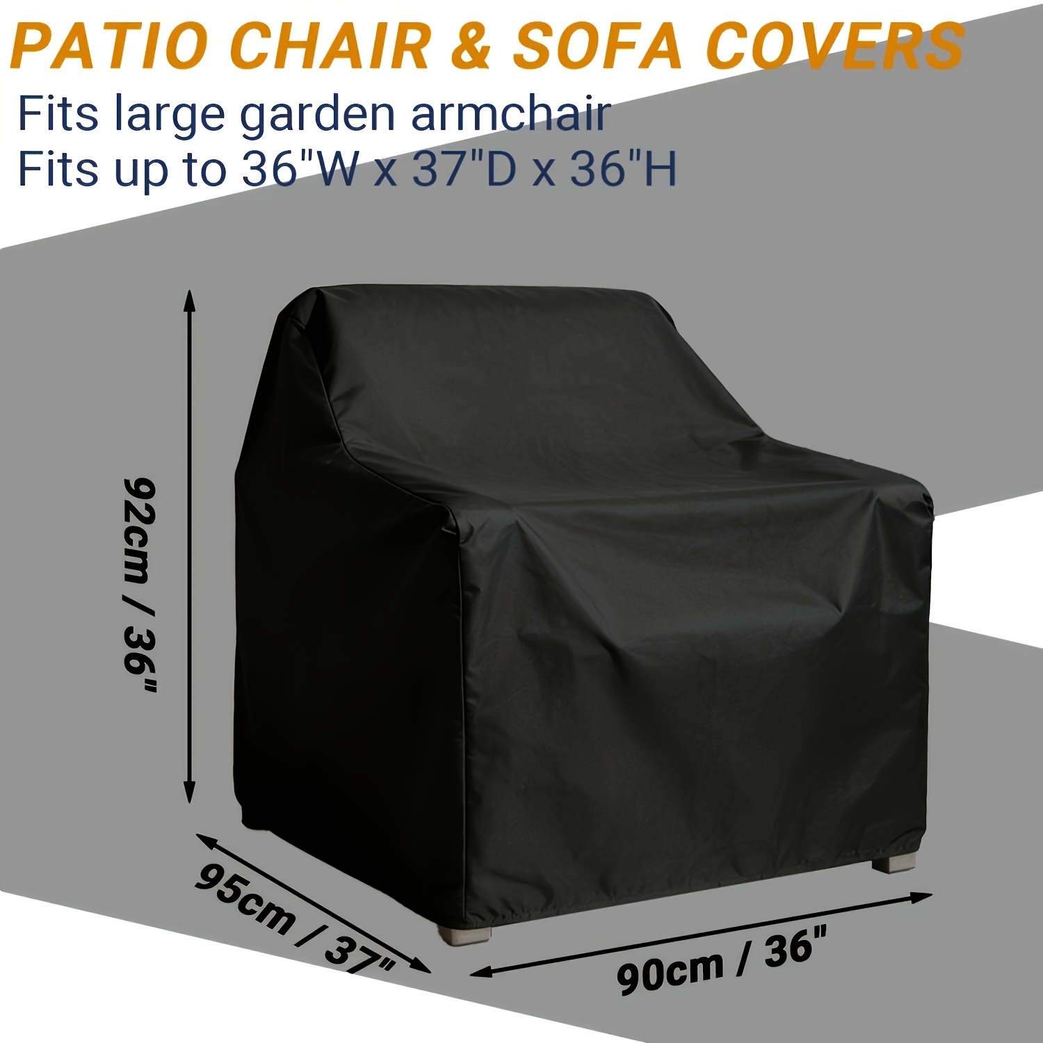 TEMU Heavy-duty Tear-resistant Outdoor Chair Covers Suitable For Patio Furniture, & Oxford Fabric Sofa Covers With Tie Closure, Stackable Fit For