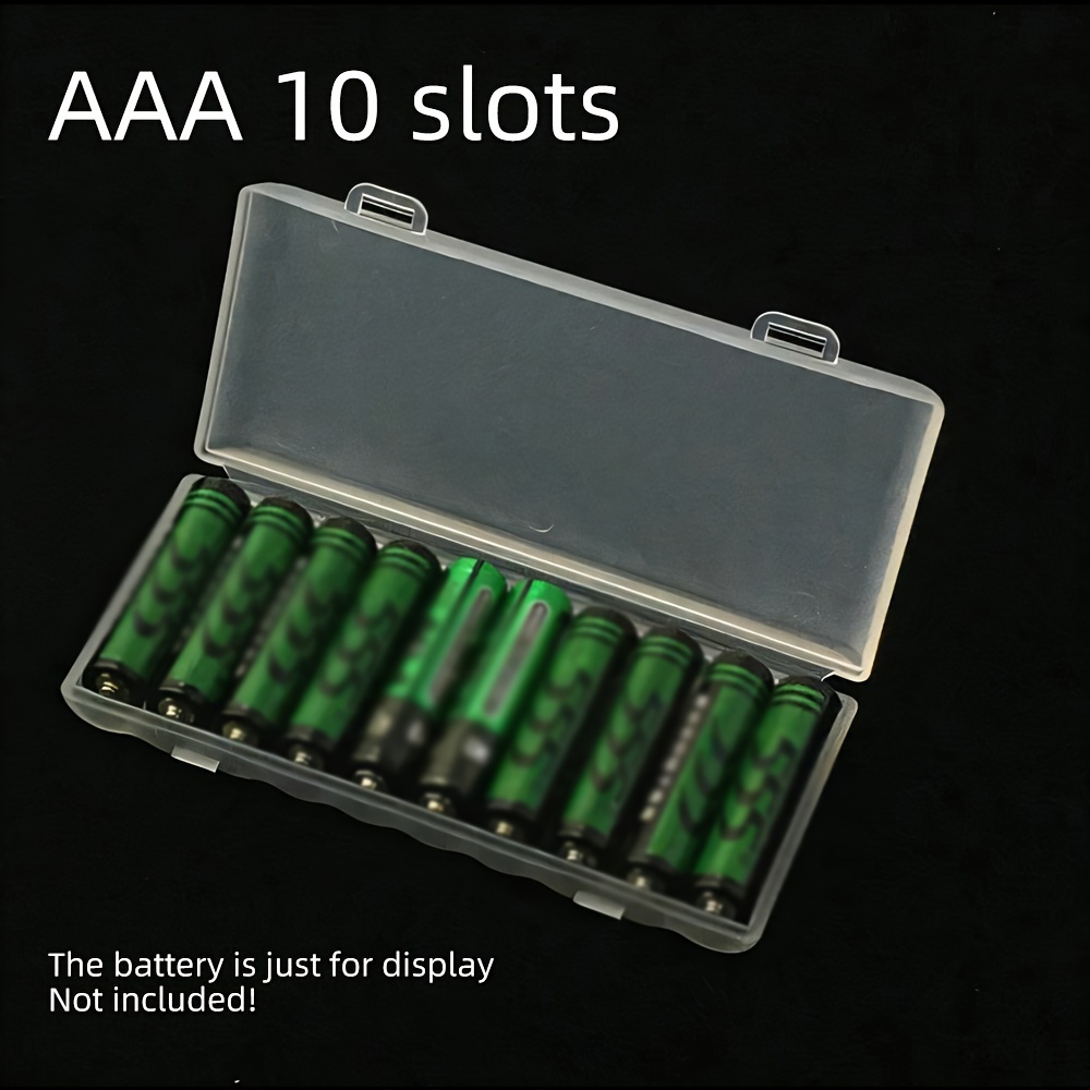 10 Slot Transparent White Plastic Battery Storage Box Hard Container Holder Case For AAA/AA Battery Organizer Accessories
