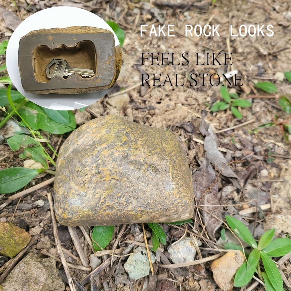 

Realistic Rock Key Hider - Outdoor Spare Key Safe Box, Standard Size, No Power Needed