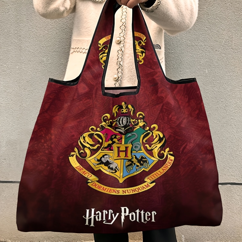 TEMU Women's Shopping And Merchandise Bag, Shoulder Bag, Multifunctional, Harry Potter Character Pattern, 2d Flat, Double-sided Printing, Foldable,