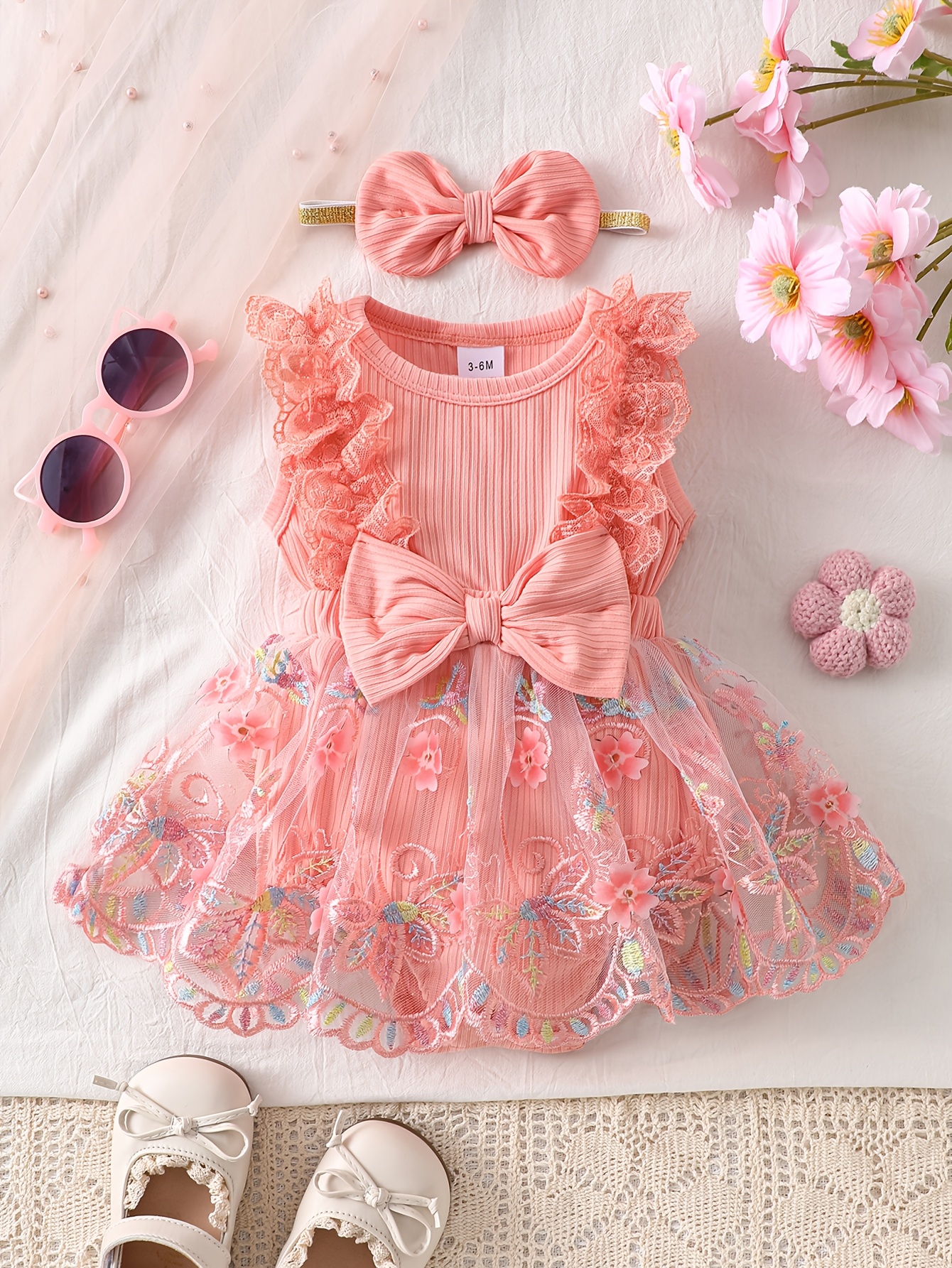 white christmas dresses Earresistible Dotted Tiered Easter Dress – Mia Belle Girls