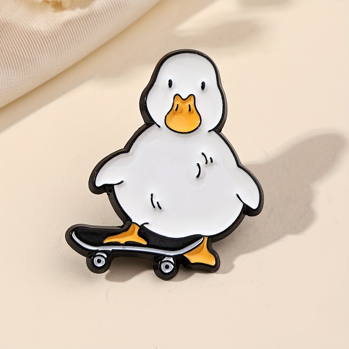 

Adorable Cartoon Duck Skateboard Enamel Pin - Cute Alloy Brooch For Backpacks & Clothing, Ideal Gift For , Versatile Accessory, Backpack Accessory|trendy Enamel Pin|vibrant Accessory