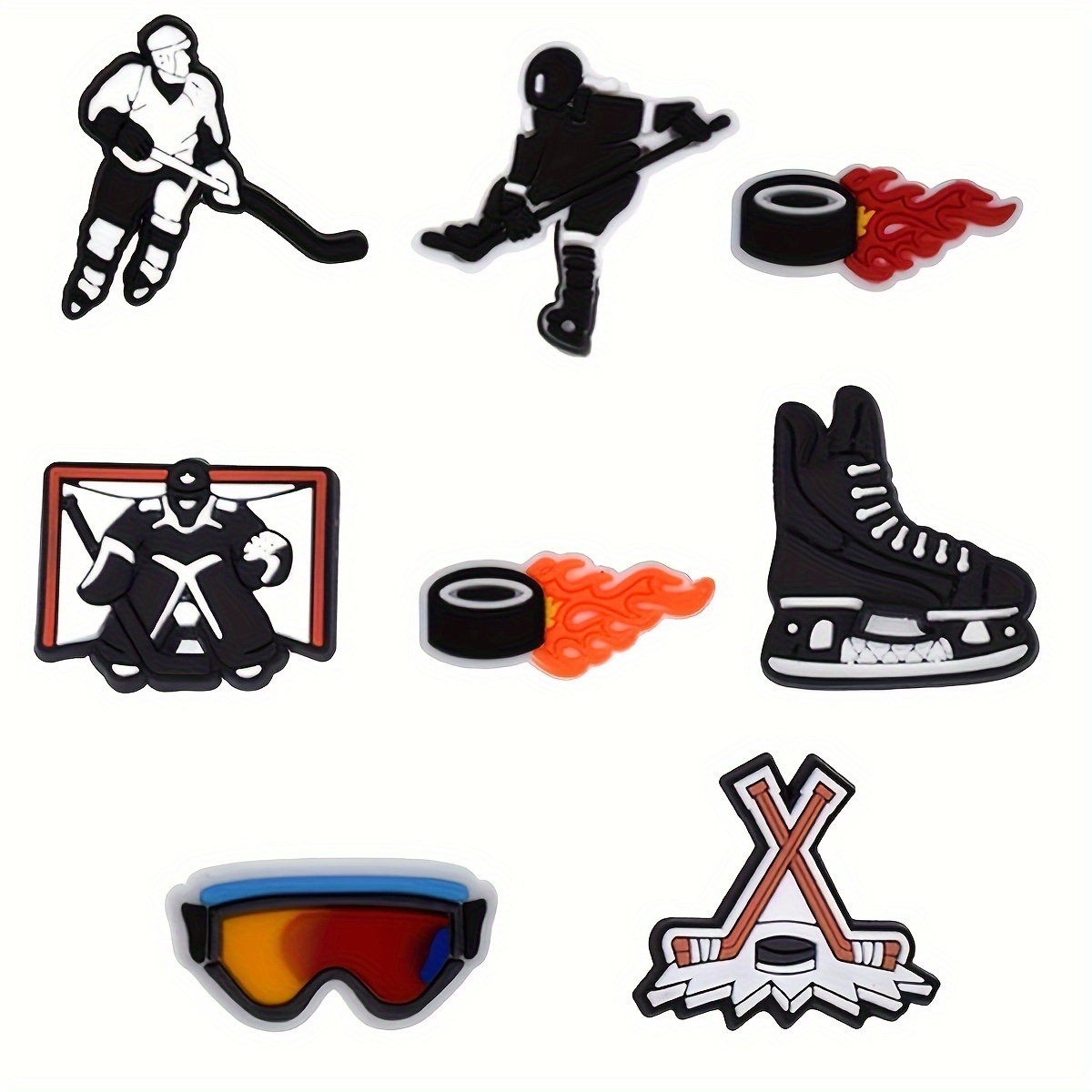 

8pcs Themed Accessory Set, Pvc Material, , With No Power Required, For Bags, Wristbands, And Accessories, Ideal Gift For Sports Fans, Beach Bags, For Birthdays, Christmas, Valentine's, Halloween