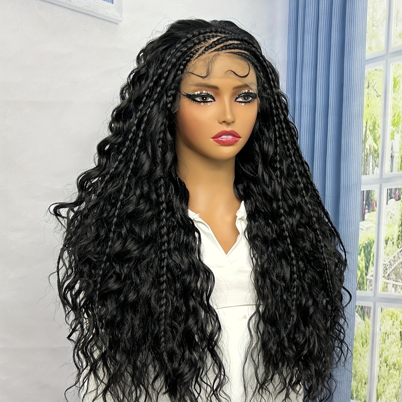 Elegant Black Curly Lace Front Wig Curly Black Human Hair Lace Front Wigs for Black Women  main image 2