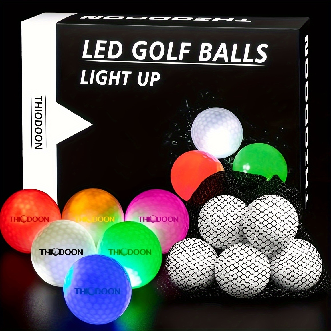 

6pcs Glow In The Dark Led Golf Balls, Glowing Golf Balls For Golf Training