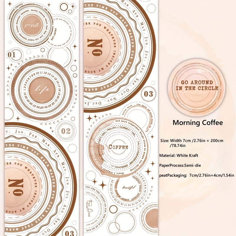6style 1 Roll/pack Large Size Die-cut Tape Masking Tape Diy Handbook Photo Frame Mug Diary Diary Supplies
