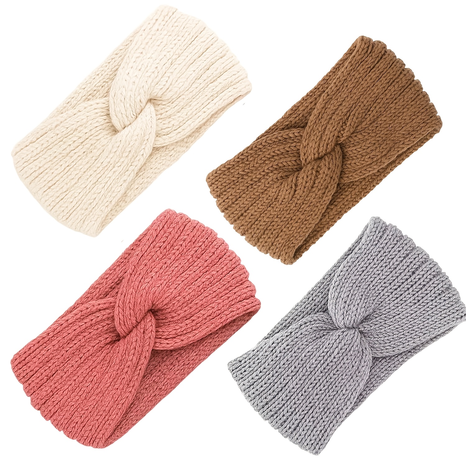 TEMU 4er-Set Herbst/Winter Stirnband, Damen Stirnband mit breiter Krempe und hoher Elastizität, Outdoor Ohr- und Stirn Schutz Stirnband, geeignet für