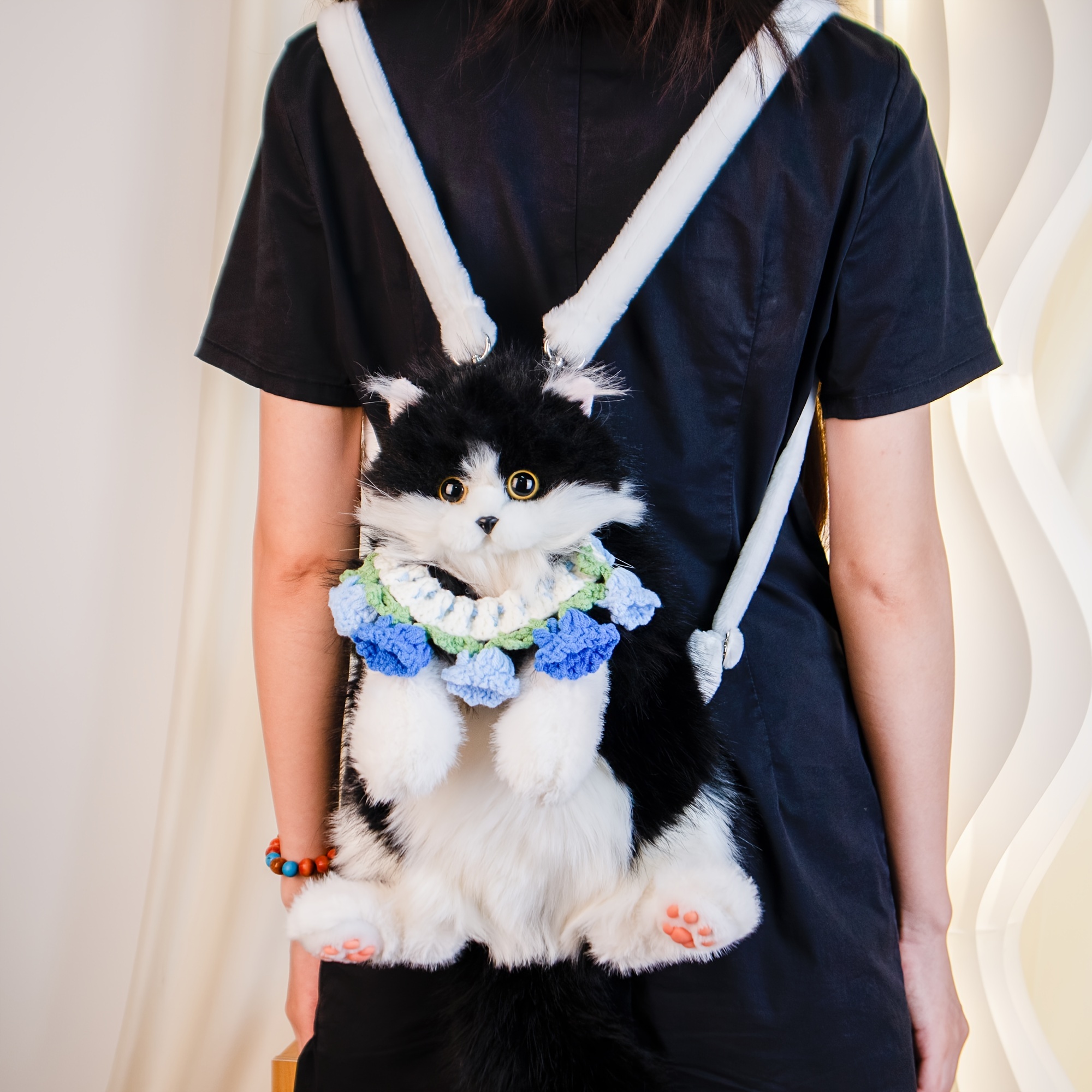 Cat Mochila Con Forma De Gato Real Mochila De Animales Rellenos